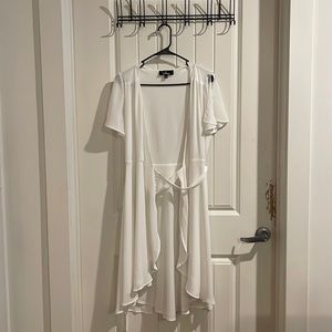 White midi wrap Dress